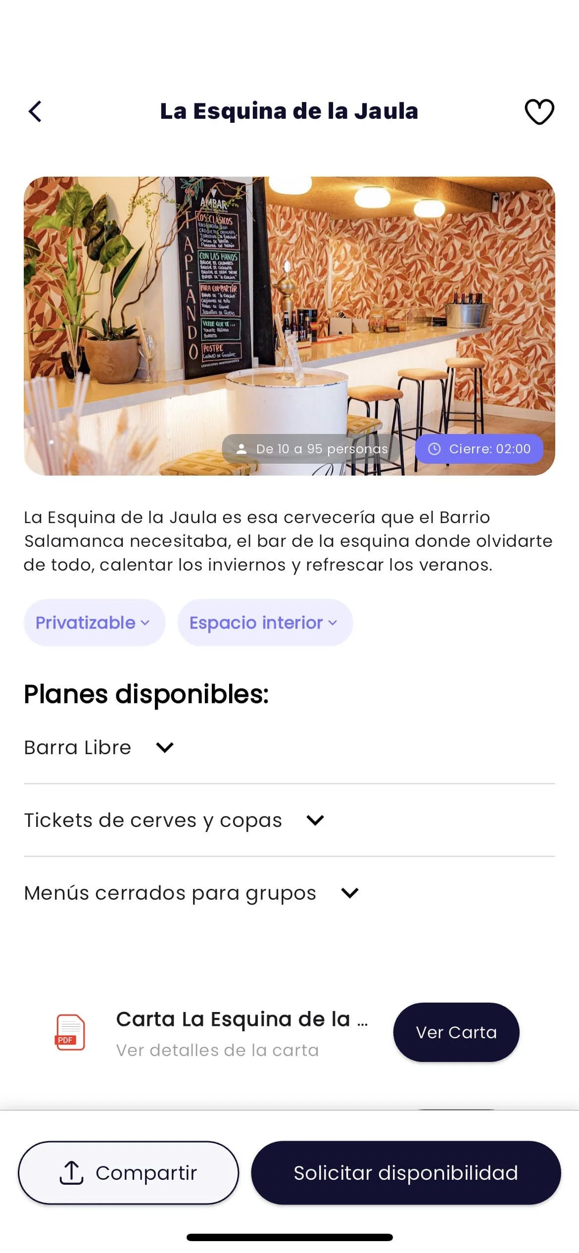 Captura de pantalla de la app Komvo: Busca el plan perfecto Proceso de reserva