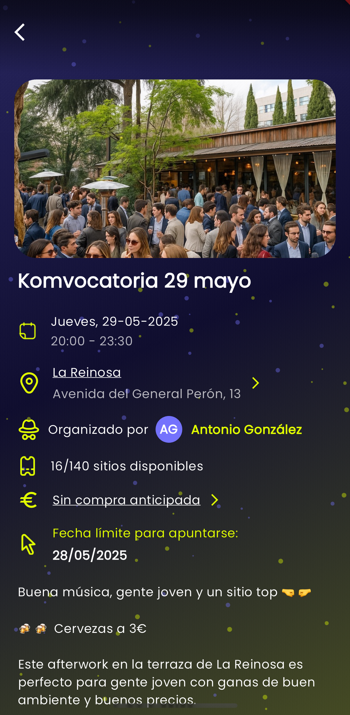 Gestión de invitados