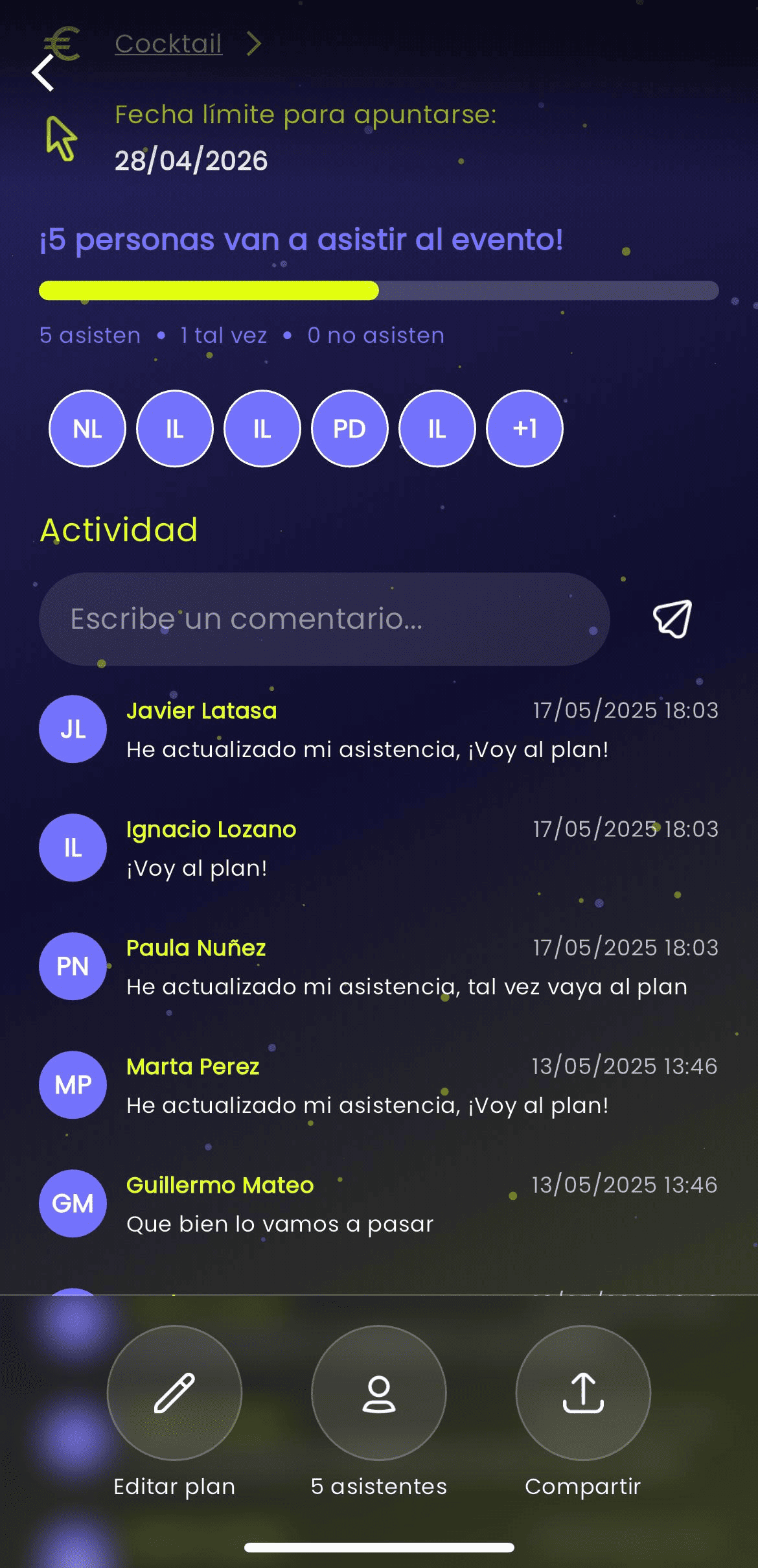 Captura de pantalla de la app Komvo: Gestiona la lista de invitados Proceso de pago