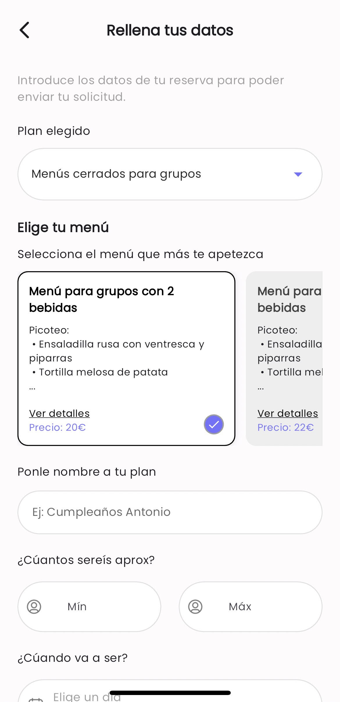 Proceso de reserva